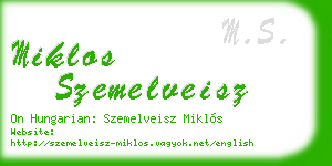 miklos szemelveisz business card